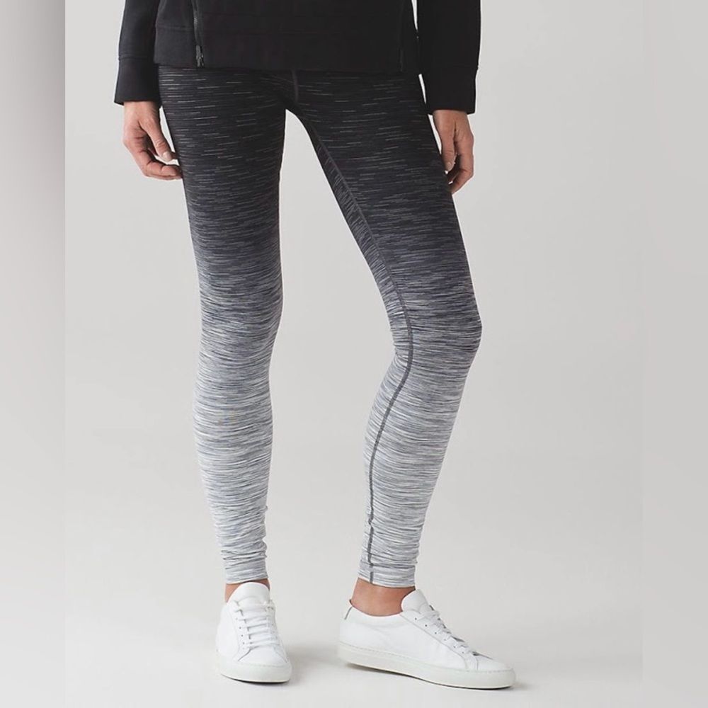 Lululemon Wunder Under Hi-Rise 31” Tight - Ombre Space Dye Black - Size 2 - EUC